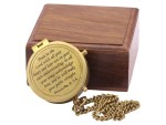 Trust in The Lord, Proverbs 3:5-6, Solid Brass Engraved Directional Compass with Leather Case | Baptism Gifts for Boys Girls, First Communion, Confirmation, Christian Gifts for Men, Catholic Gifts
