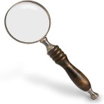 10X Handheld Magnifying Glass Antique Copper Magnifier with Sandalwood Handle, High Magnification Magnifier for Reading, Senior, Low Vision, Map, Inspection, Handcraft Hobby