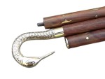Vintage Swan Face Brass Handle Walking Stick Handcrafted Wooden Cane with Swan Head Handle – Foldable Rosewood Walking Cane for Men & Women – Antique Victorian Style Collectible Gift & Mobility Aid