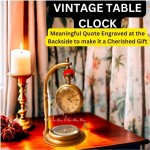 Decorative TableClock Compass | Desk Sundial - Shelf Decor Timeless Vintage Table (Love You)