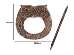 Hand Carved Wooden Owl Curtain Tie Back Holders Set of 2 with Sticks | Rustic Boho Window Drape Tiebacks | Decorative Animal Design Curtain Holdbacks for Living Room, Bedroom, or Office