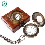 Handmade Antique Pocket Watch with Wooden Box