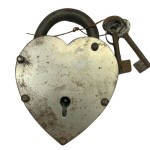 Handmade 4 inch White Heart Shape Iron Lock