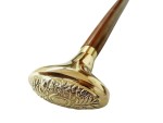 Vintage Brass Embossed Walking Cane – Decorative Floral Round Head Brass Handle with Solid Wooden Shaft – Victorian Style Collectible Walking Stick Gift for Men & Women, 37 Inch