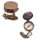 Engravable Solid Brass Fully Functional Compass with Hard Wood Case 