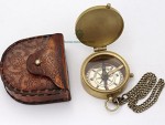 J.R.R. Tolkien “Not All Those Who Wander Are Lost” Brass Compass with Leather Case, Vintage Nautical Sundial Compass, Inspirational Quote Gifts for Men, Graduation, Adventure, Travel Keepsake