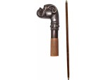 Antique Dog Head Handle Walking Cane – Vintage Style Brass Handle Wooden Stick for Men & Women, 37 Inch Foldable Walking Stick, Collectible Gentleman’s Cane Gift Décor Accessory