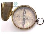 Antique Brass Sundial Compass with Leather Case | Working Nautical Pocket Compass | Vintage Maritime Instrument | Collectible Gift for Men, Explorer, Traveler, Outdoor Décor