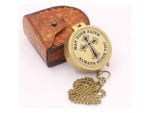 May Your Faith Always Guide You Engraved Brass Compass with Leather Box | Christian Gift for Men, Boys, Baptism, Confirmation, First Communion, Religious Inspirational Gift