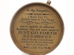 To My Daughter Brass Compass – Engraved Inspirational Quote “Just Go Forth” – Handcrafted Vintage Compass with Leather Case – Graduation, Birthday, Christmas, Keepsake Gift from Dad or Mom