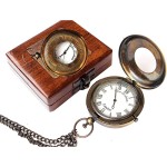 Handmade Antique Pocket Watch with Wooden Box