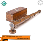 Nautical Vintage Copper Finish W.Ottway &amp; Co Ltd Brass Telescope with Wooden Box Marine Gift London 1917