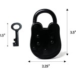 Iron Lock and Keys/Old Fashion Lock and Key/Antique Iron Lock with Key/Cast Iron Lock - Old Trunk Lock (3.5 inch)
