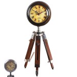 Handmade Antique Victorian London Clock with Wooden Tripod Stand