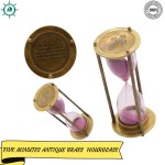 Nautical Poem Engraved Be strong 5 min Handmade Brass Sand Timer for Loved One