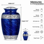 Blue Marble Cremation Urn for Human Ashes – Decorative Memorial Keepsake Urn