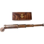 Nautical Vintage Copper Finish W.Ottway &amp; Co Ltd Brass Telescope with Wooden Box Marine Gift London 1917