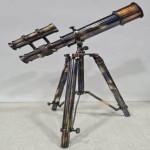 Vintage Style Maritime Brass Telescope with Nautical Tripod Table Stand Decor Items, Generic, Antique Black