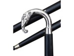 Vintage Elephant Handle Walking Cane – Solid Brass Curved Handle with Black Wooden Shaft – Handmade Decorative Walking Stick for Men & Women – 37 Inch Foldable Cane Gift