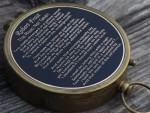 Robert Frost “The Road Not Taken” Brass Compass with Leather Case, Inspirational Poem Engraved Gift, Graduation Gift for Men, Women, Son, Husband, Traveler, Motivational Keepsake Compass