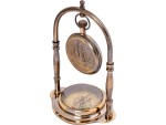 Vintage Brass Table Clock | Non-Ticking Silent Desk Clock, Battery Operated Small Antique-Style Timepiece | Nautical Vintage Decor for Bedroom, Living Room, Bedside & Office Shelf Display
