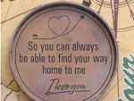 So You Can Always Find Your Way Back Home Compass | Engraved Brass Compass with Leather Case | Romantic Gifts for Him Her | Anniversary Gift for Husband | Personalized Keepsake for Men