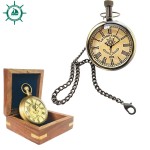 Handmade Antique Victoria London Pocket Watch with Wooden Box