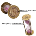 Nautical Handmade 5 min Brass Sand Timer Poem Engraved Trust in the Lord w Case