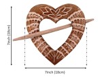 Wooden Curtain Holder Tie Back Drape Clips \'Loving Heart\' – Set of 2 | Handmade Wooden Curtain Holdbacks for Drapes & Curtains | Decorative Heart-Shaped Curtain Accessories for Home & Living