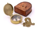 Be Strong and Courageous, Joshua 1:9 – Solid Brass Engraved Compass with Leather Case | Christian Gift for Baptism, First Communion, Confirmation, Graduation | Inspirational Religious Gift for Boys, Girls & Men