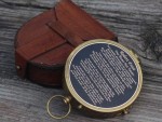 Robert Frost “The Road Not Taken” Brass Compass with Leather Case, Inspirational Poem Engraved Gift, Graduation Gift for Men, Women, Son, Husband, Traveler, Motivational Keepsake Compass