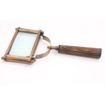 Magnifying Glass with Glass Bone Handle, Rectangular Handheld Magnifying Glass Lens, Antique Magnifier, Reading, Inspection, Coin/Stamp, Astrologer, Low Sight Elderly Collectible Décor Gift 4.75