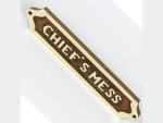 Chiefs Mess Brass Door Sign | Nautical Maritime Plaque for Ships & Boats | Vintage Solid Brass Wall Sign | Handmade Naval Decorative Plaque | Coastal Home & Office Decor Gift