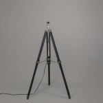 Classic Wood Tripod Floor Lamp Nautical Floor Home Decor Lamp with Shade & Bulb