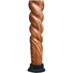 Walking Stick - Twisted Spiral Wooden Stick 37 inches Long Handle Handcrafted Cane for Men and Women Derby Gentlemen Gift. (Polish Brass )