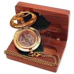 Handmade Push Button Direction Pocket Sundial Brass Compass for Birthday Gift, Baptism Gift, Wedding Gift, Best Man Gift