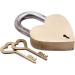 handmade 5 inches heart shape brass lock