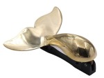 Solid Brass Humpback Whale Tail Door Knocker – Nautical Marine Décor for Front Door, Coastal Beach House Hardware, Handcrafted Vintage Whale Tail Design, Polished Brass Finish, Easy Mounting