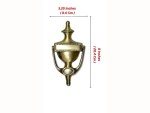 Georgian Style Solid Brass Door Knocker | Vintage Front Door Hardware | Antique Brass Finish | Classic Urn Design Door Décor | Heavy Duty Brass Door Knocker for Home, Office, Cottage Entry