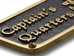 Captain’s Quarters Brass Plaque – Nautical Bathroom Wall Sign | Funny Beach Theme Décor | Vintage Maritime Door Plate | Handmade Solid Brass Wall Decoration for Home, Cabin, or Boat