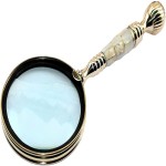 10 Inches Vintage Style Brass and Mother of Pearl Magnifying Glass Magnifier