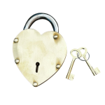 Brass 4 inch Heart Shape brass Lock