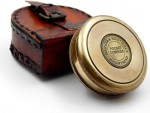 Brass Handmade Fully Functional Compass with Leather Case | Robert Frost “The Road Not Taken” Poem Engraved | Vintage Nautical Pocket Compass Gift for Son, Husband, Traveler, or Collector