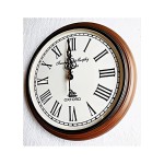 Nautical Antique Style Wooden Wall Clock (12 Inch, Brown)