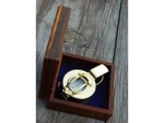 Vintage Brass Prismatic Compass with Wooden Box – Antique Military Style Survey Compass for Navigation, Camping, Hiking, Adventure, Nautical Gift for Men & Collectors