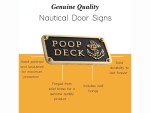 Poop Deck Brass Plaque | Nautical Bathroom Wall Décor Sign | Funny Beach Theme Home Decoration | Vintage Maritime Door or Wall Plate | Solid Brass Handmade Bathroom Gift for Coastal Homes