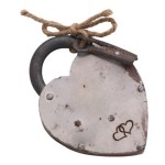 Handmade 4 inch White Heart Shape Iron Lock