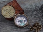 The Day I Met You Compass, Engraved Brass Compass with Leather Case, Soulmate Gift for Husband Wife, Romantic Anniversary Gift, Valentine\'s Day Gift for Him Her, Missing Piece Love Keepsake