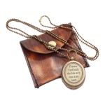 FOREVER I WILL WALK, Quote Antique Nautical Vintage Directional Magnetic Compass Necklace