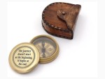 The Journey Doesn’t Start at the Beginning, It Begins at the End’ Engraved Brass Compass with Leather Case | Inspirational Quote Compass | Graduation, Retirement & Travel Gift for Men, Women, Son, Daughter
